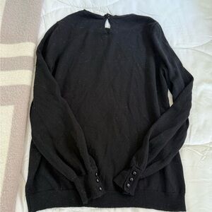 Sezane Elegant Black Crew Neck Sweater . Size med. Just dry cleaned